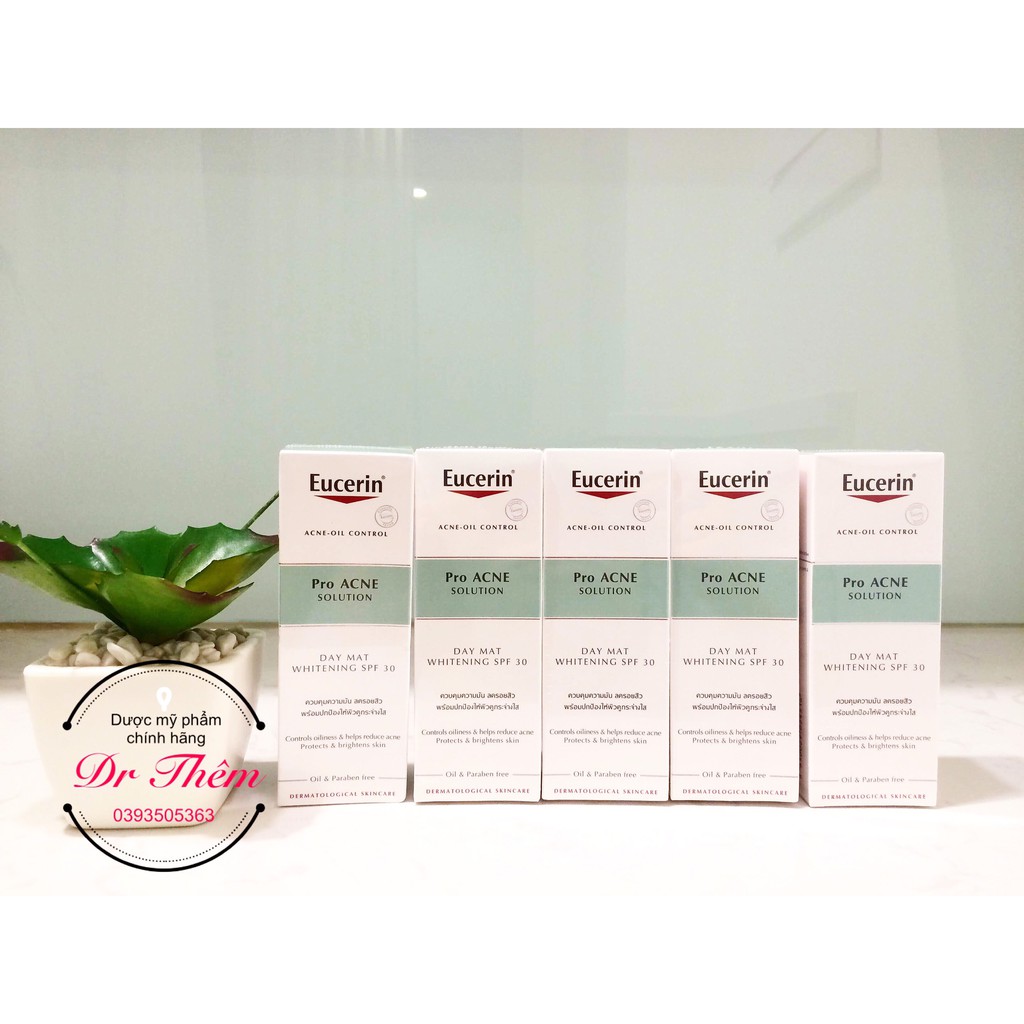 ✅ [Chính Hãng] Kem Dưỡng Ban Ngày Eucerin Acne-Oil Control Proacne Day Mat Whitening SPF 30 50ml - Trắng Da Giảm Mụn Pro