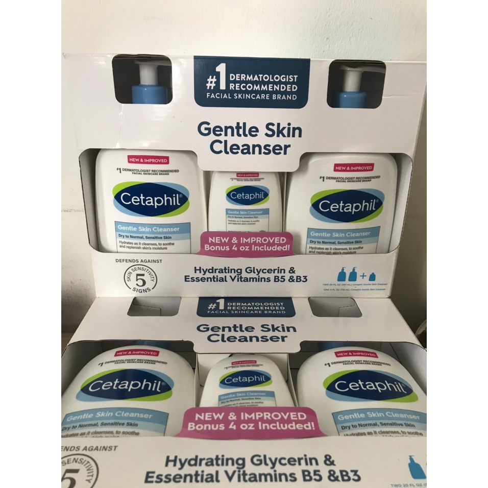 Bộ 3 chai sữa rửa mặt Cetaphil Gentle Skin Cleanser 1300ml của Canada