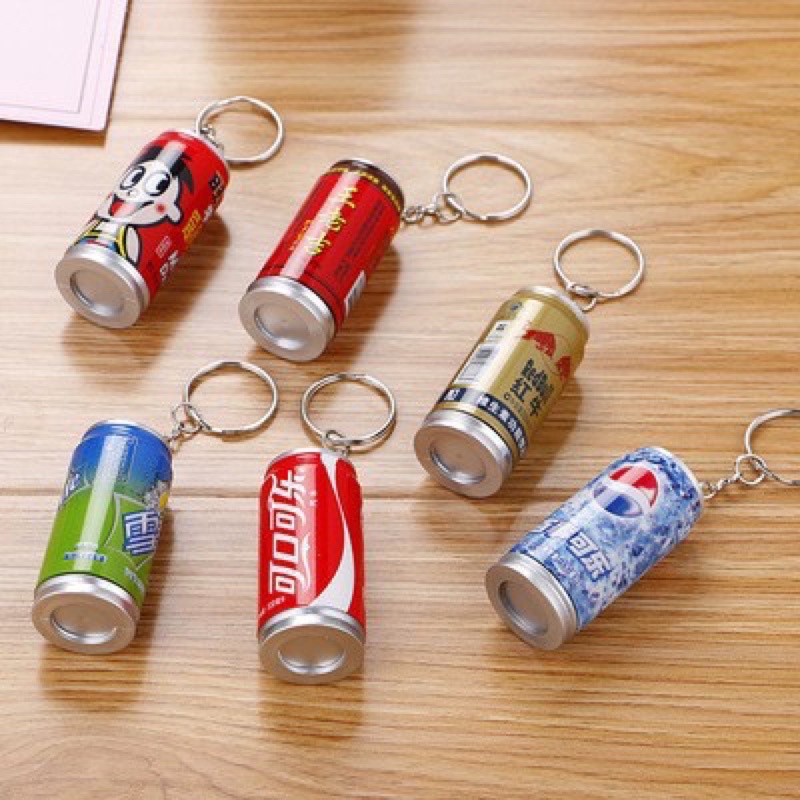 Móc khóa phụ kiện hình lon bia độc lạ