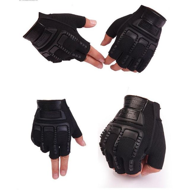 Găng tay nam hở ngón thể thao + ống tay chống nắng