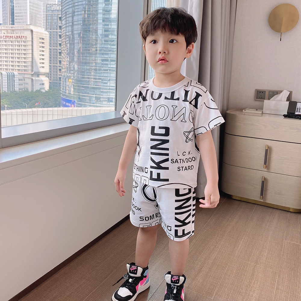 [SALE] BT28⚡Size80-120 (6-21kg)⚡Đồ bộ cho bé trai - Áo Thun + Quần đũi⚡Thời trang trẻ Em hàng quảng châu freeship