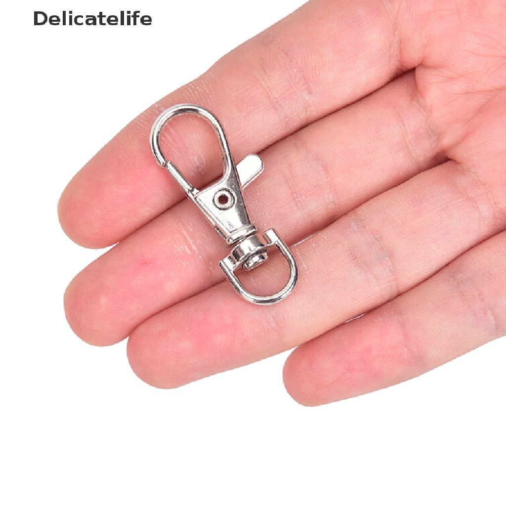 Set 10 móc khóa dạng xoay màu bạc tiện dụng