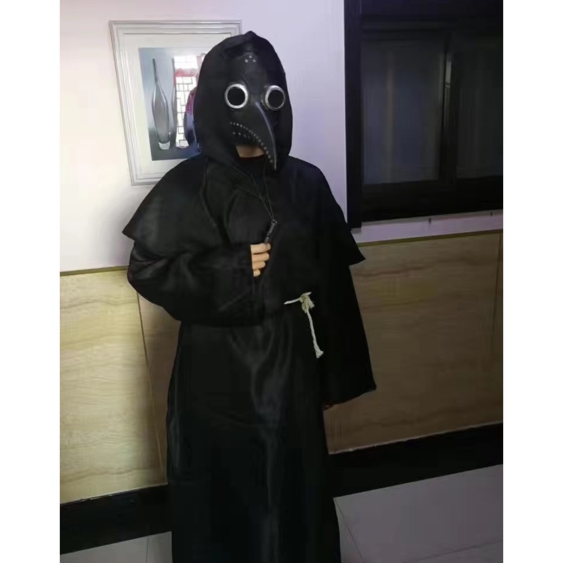 Mặt nạ hóa trang Halloween nhân vật Doctor Crow Dungeon Hero Beak màu đen