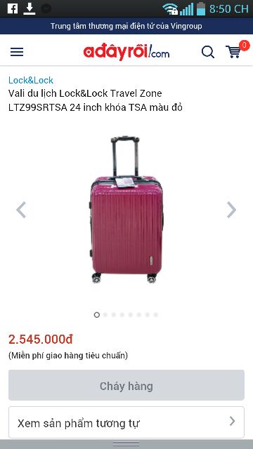 Vali Lock&Lock chính hãng Travel Zone LTZ994TSA 20 inch có khóa TSA