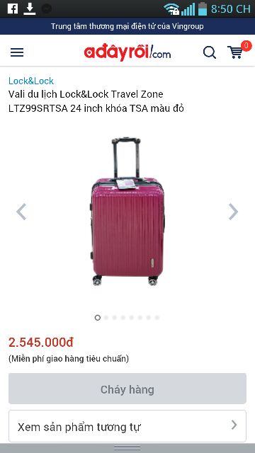 Vali Lock&Lock chính hãng Travel Zone LTZ994RTSA 20 inch có khóa TSA