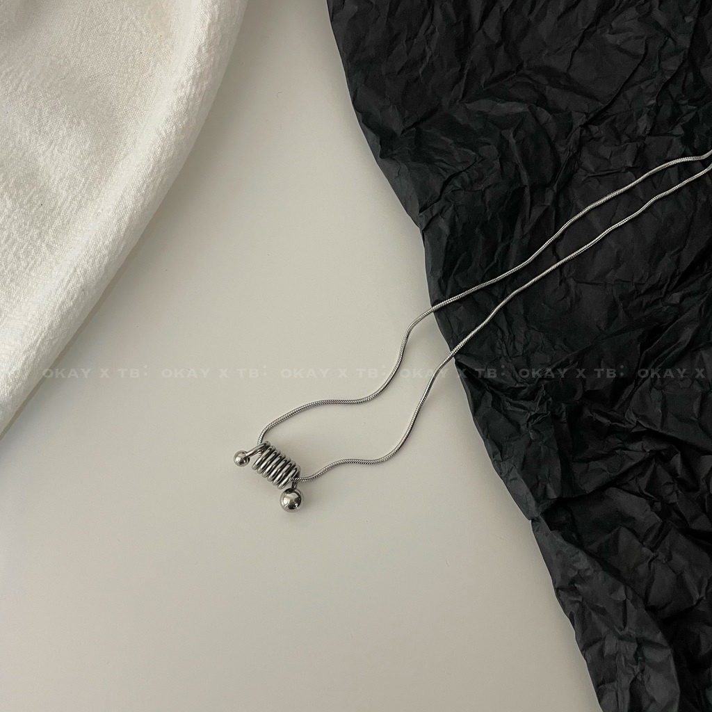 Vòng cổ Hợp Kim Mặt Hình Tròn Phong Cách Đường Phố Đơn Giản