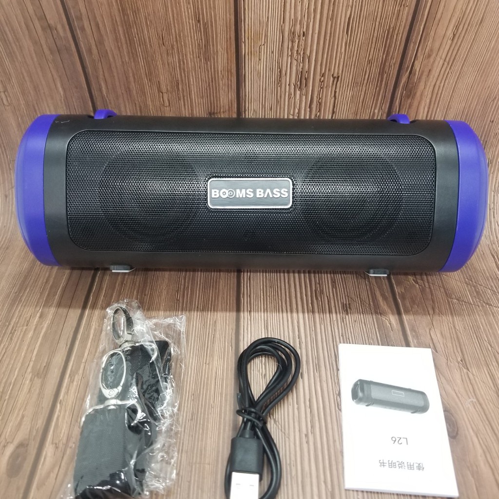 Loa Bluetooth L26 sử dụng pin năng lượng mặt trời. Bass căng đét có dây đeo. Đài radio FM bảo hành lỗi 1 đổi 1