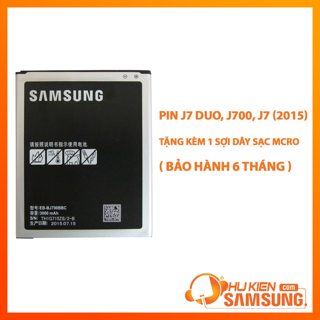 [ mua 1 tặng 1 ] Pin Samsung J7 Duo/ J700/ J7 2015 bảo hành 06 tháng tặng kèm 1 sợi dây sạc micro - Chính Hãng