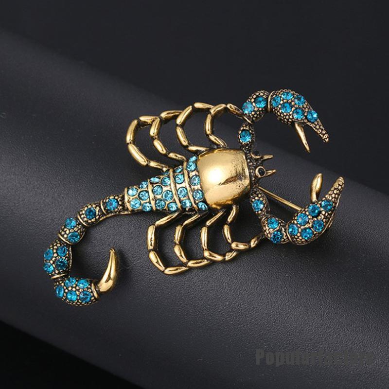 Ghim cài áo hình bọ cạp đính đá phong cách vintage cổ điển