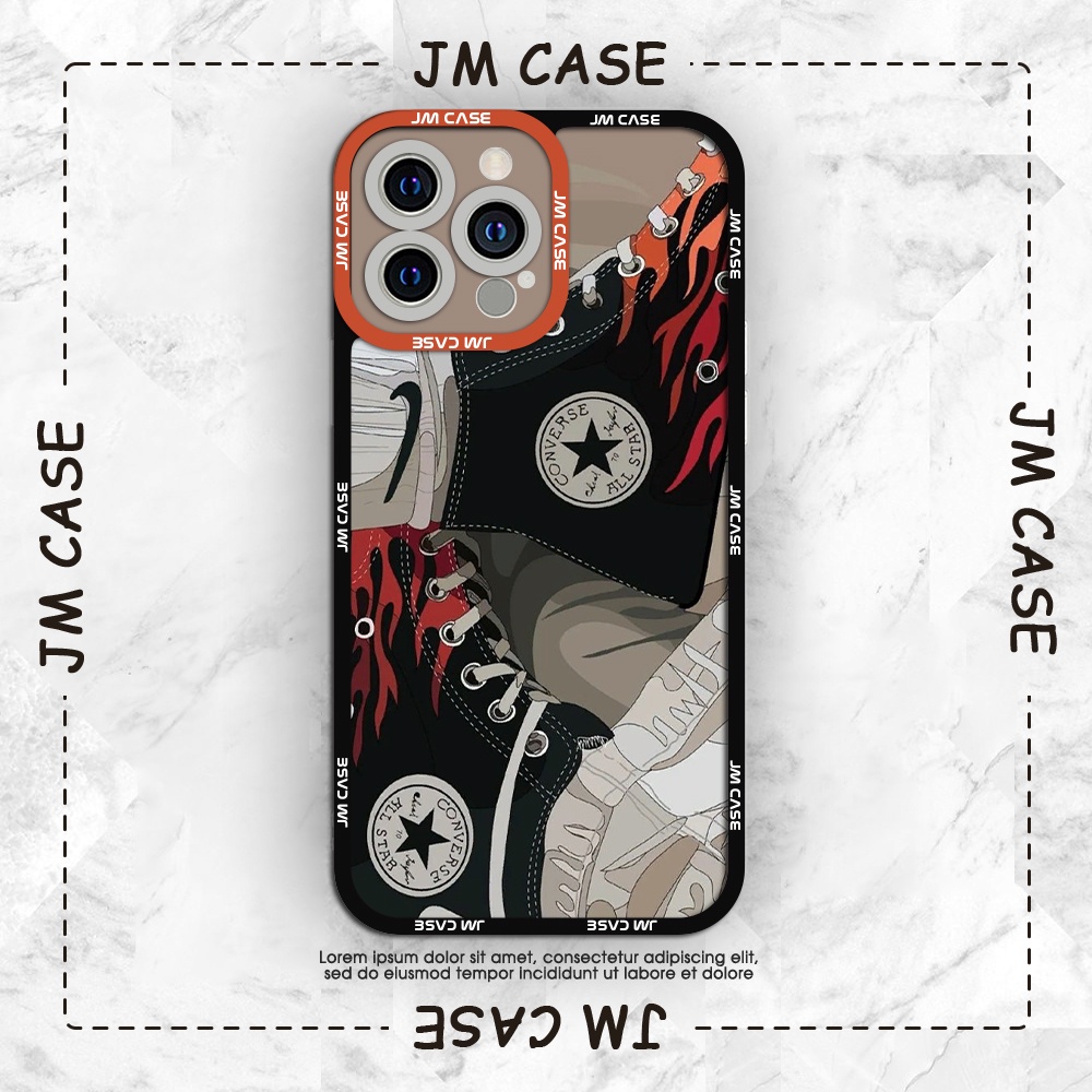 Ốp lưng iphone samsung xiaomi oppo cạnh vuông JM Case Converse Art