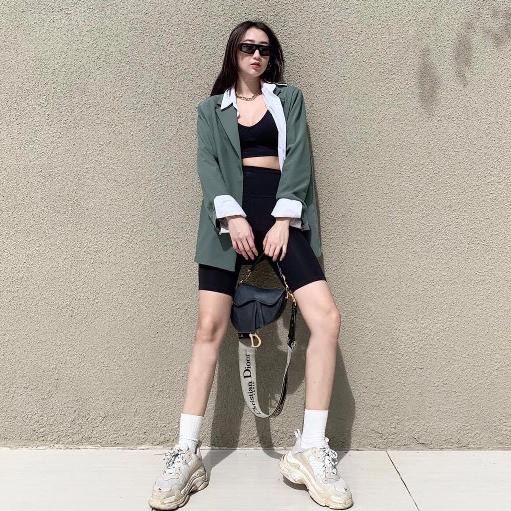 Quần Đùi nữ Mặc ở nhà Legging thể thao màu đen 289 chất mềm mại