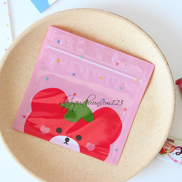 ♥️ Túi Zip Đựng Kẹo Cho Bé Hình Gấu Con Trái Cây Cực Kỳ Dễ Thương - Set 10 Túi ♥️