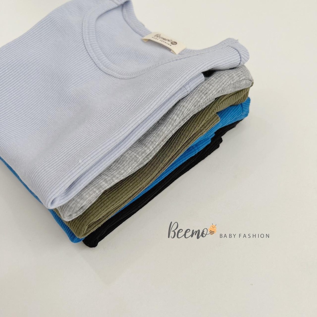 áo thun bé trai bé gái unisex ngắn tay trơn màu chất thun tăm mềm mịn, thoáng mát, bé thoải mái vận động