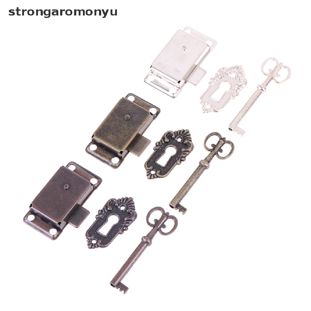 1 Bộ Ổ Khóa Cửa Tủ Bằng Đồng Phong Cách Cổ Điển