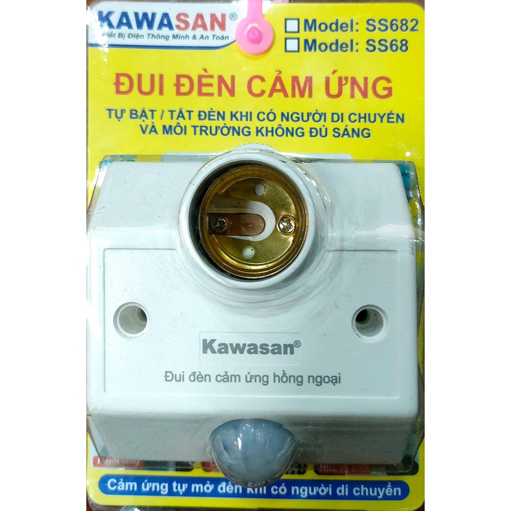 Đui đèn cảm ứng KAWASAN/Model: SS682 tự động tắt/bật khi có người di chuyển và môi trường không ánh sáng