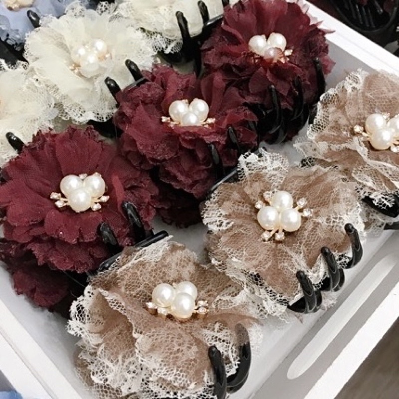 [ Hàng Thiết Kế ] Kẹp Tóc Cua Hoa Handmade Cao Cấp Ribbon.mimi