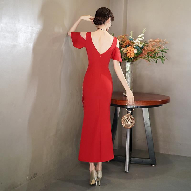 Đầm Dự Tiệc Màu Đỏ Kiểu Dáng Sang Trọng Dành Cho Nữ