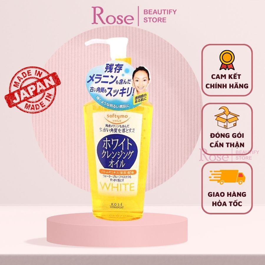 Dầu tẩy trang dưỡng ẩm Kose Softymo Cleansing Oil tẩy trang dịu nhẹ Nhật 230ml Rose.beautify
