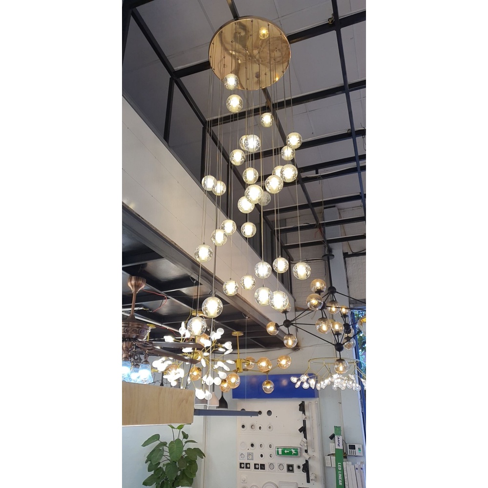 ĐÈN THẢ ĐƠN GIỌT NƯỚC PHA LÊ - ĐÈN THẢ THÔNG TẦNG dây dài 2.5m