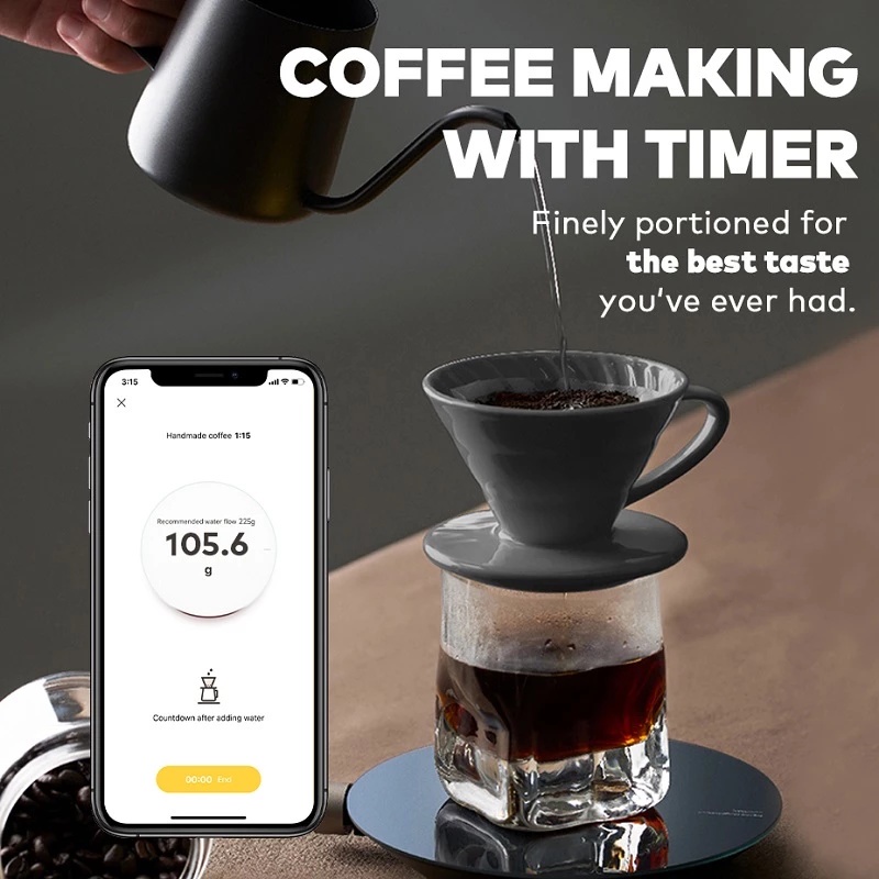 Xiaomi hoto Cân Điện Tử Thông Minh Màn Hình led Kỹ Thuật Số Cho Nhà Bếp