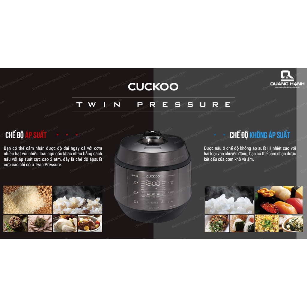 Nồi Cơm Điện Cao Tần Áp Suất Kép Cuckoo KHTS1060FD 1.8L
