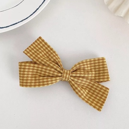 Kẹp nơ vải caro dễ thương, phụ kiện kẹp tóc nữ thời trang Filibra -  KT043