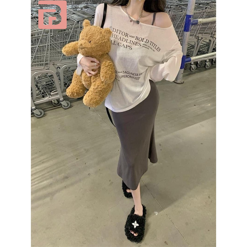 Set áo thun giấy mix váy body QA105