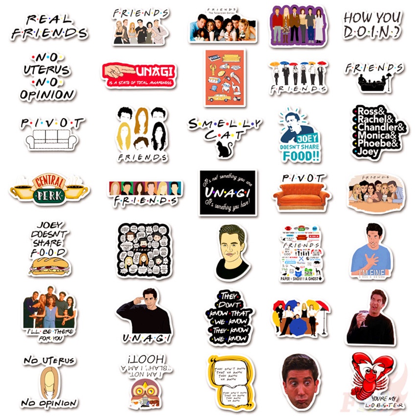 ❉ Friends - Series 01 Stickers ❉ 50Pcs/Set Classical NBC TV Shows DIY Fashion Decals Doodle Stickers