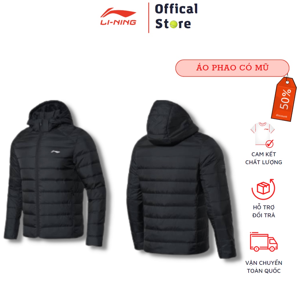 Áo phao lông vũ Lining ⚡ SALE SỐC ⚡ Áo phao có mũ Lining chất liệu cao cấp siêu Nhẹ, siêu Ấm