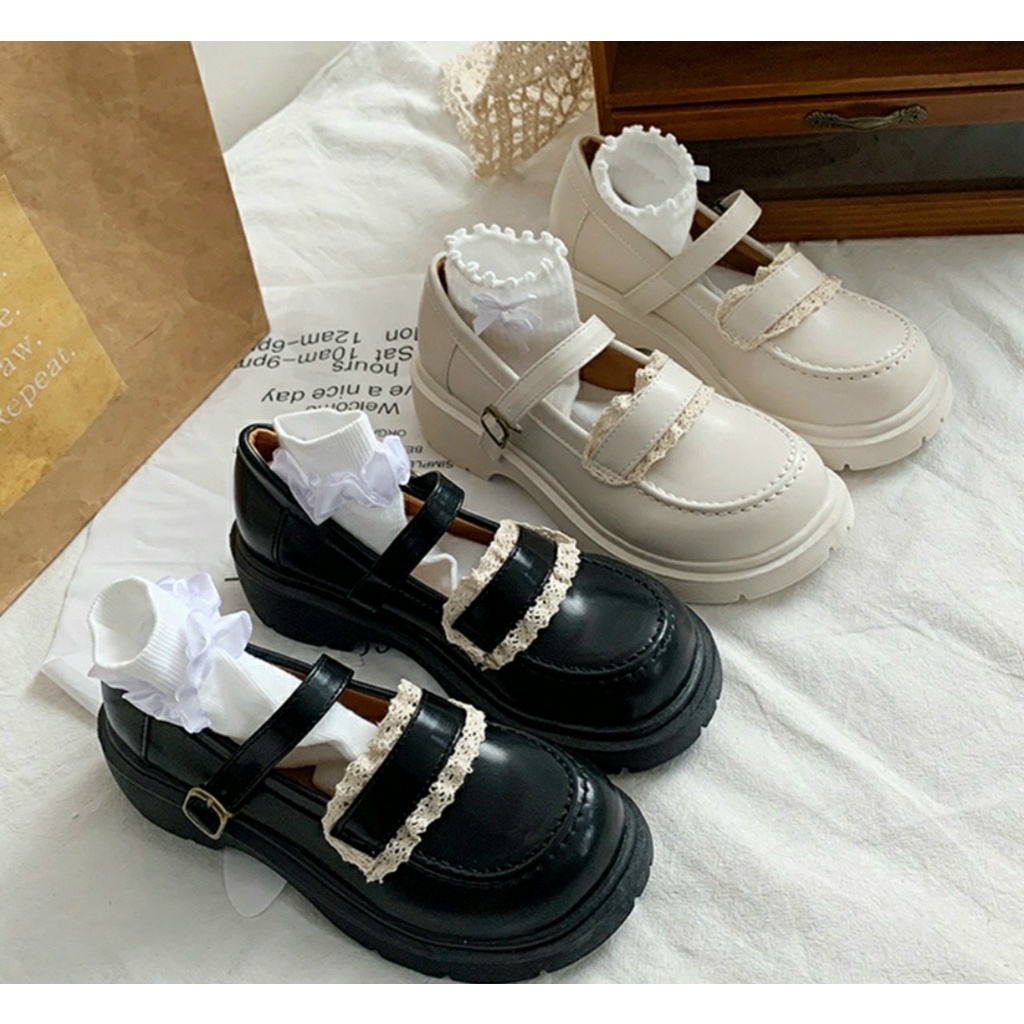 GIÀY BỆT/GIÀY LOLITA PHỐI REN QUAI NGANG