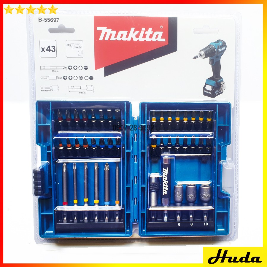 Bộ mũi vít nhiều màu Makita 43 chi tiết B-55697