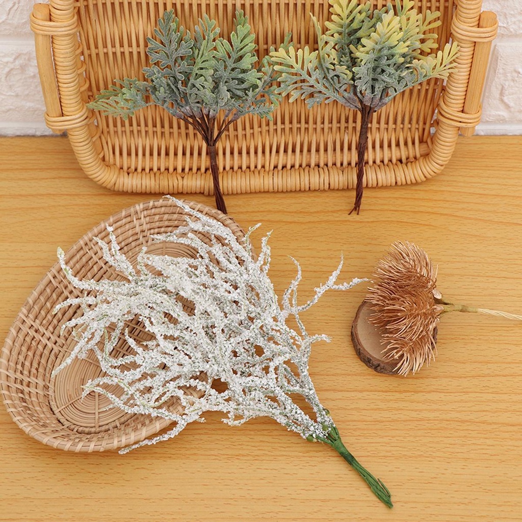 Set 6 / 12 Nhánh Cây Thông Tuyết Nhân Tạo Đa Năng Trang Trí Giáng Sinh DIY