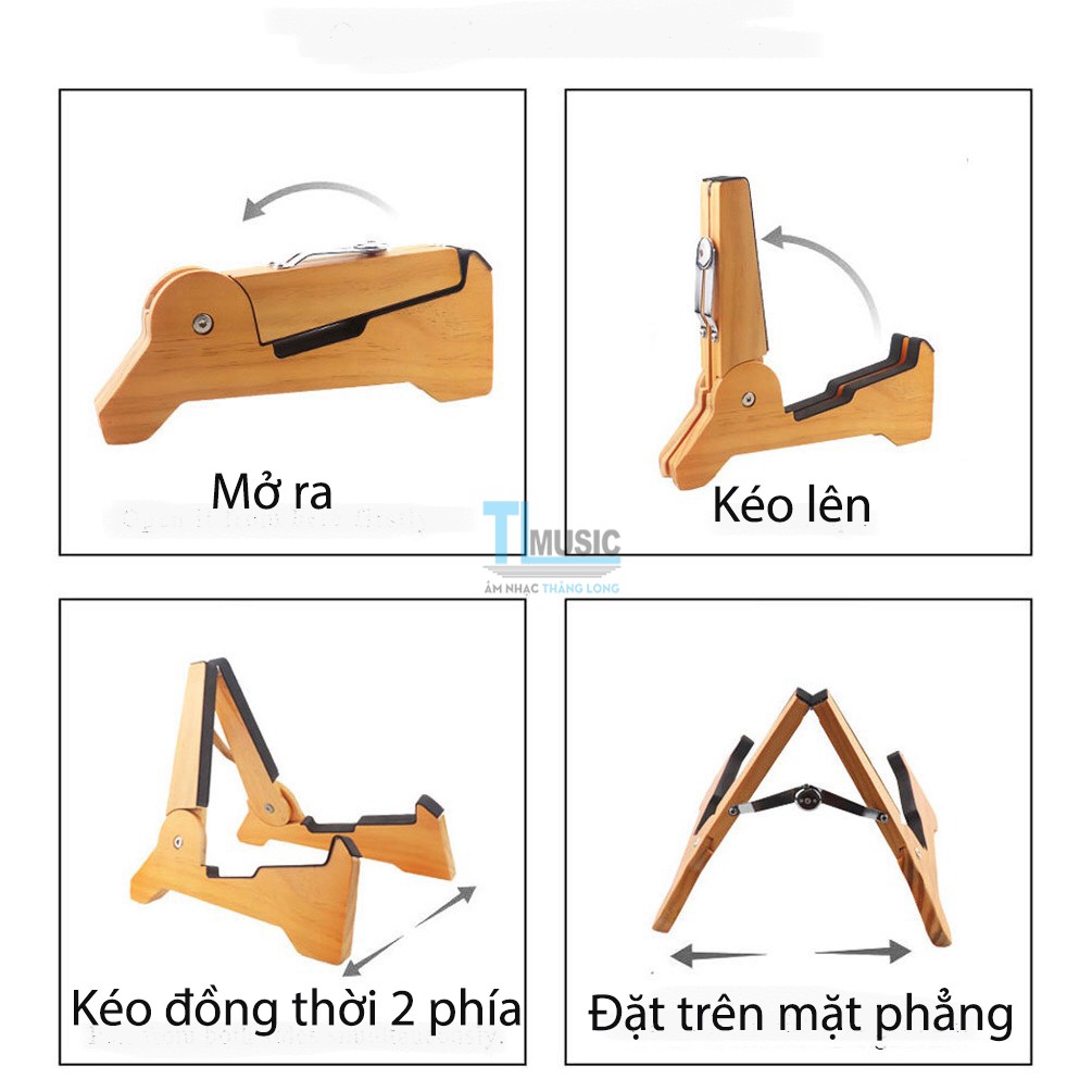 Giá Để Đàn Cao Cấp bằng Gỗ Cho Đàn Guitar, Ukulele, Violin, Mandolin (Loại gấp nhỏ gọn GA-04 Stand - Kệ chân đỡ chữ A)