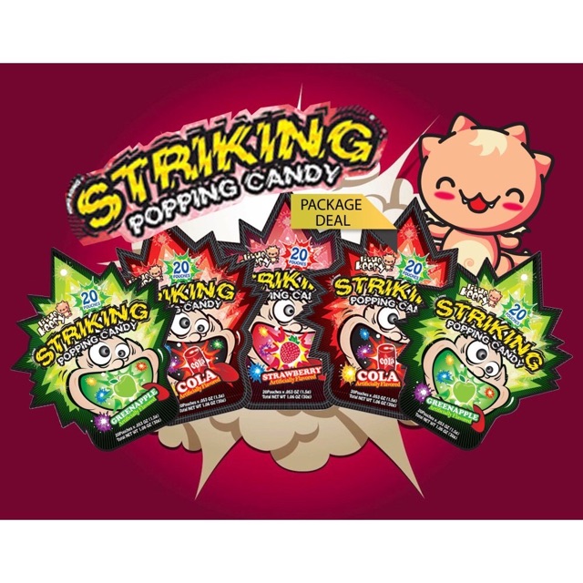 Kẹo nổ Striking Popping candy( hàng Hồng Kong)