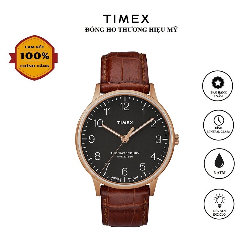 Đồng hồ Nam Timex Waterbury Classic 40mm - TW2R71400 Dây Da - Chính Hãng