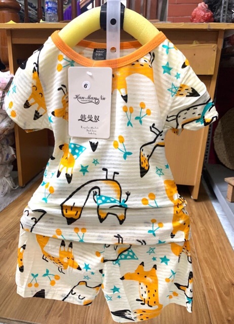 Bộ cotton sợi tre hàng đẹp cho bé size 6-25kg