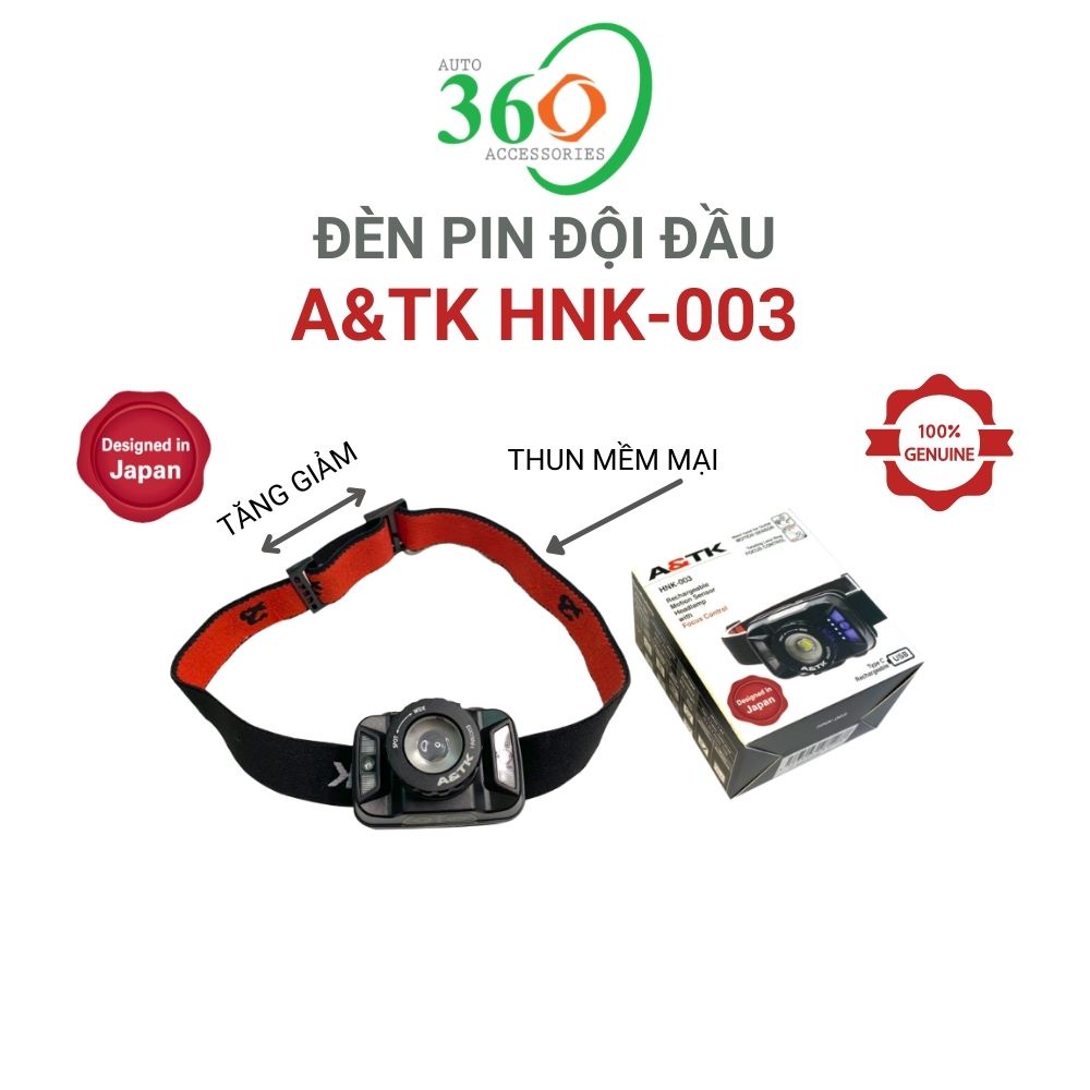 Đèn pin đội đầu A&TK HNK-003 đèn đội đầu siêu sáng chống nước cảm biến chuyển động 3.7V 1800mAh | BigBuy360 - bigbuy360.vn