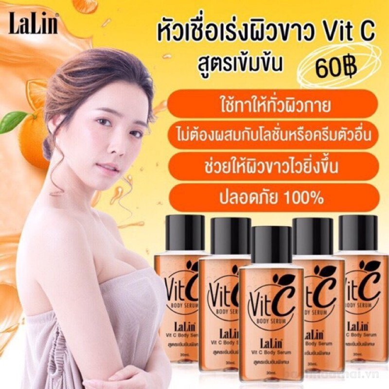 ƙích trắŉg da toàn thân Lalin Vit C Body Serum Thái Lan