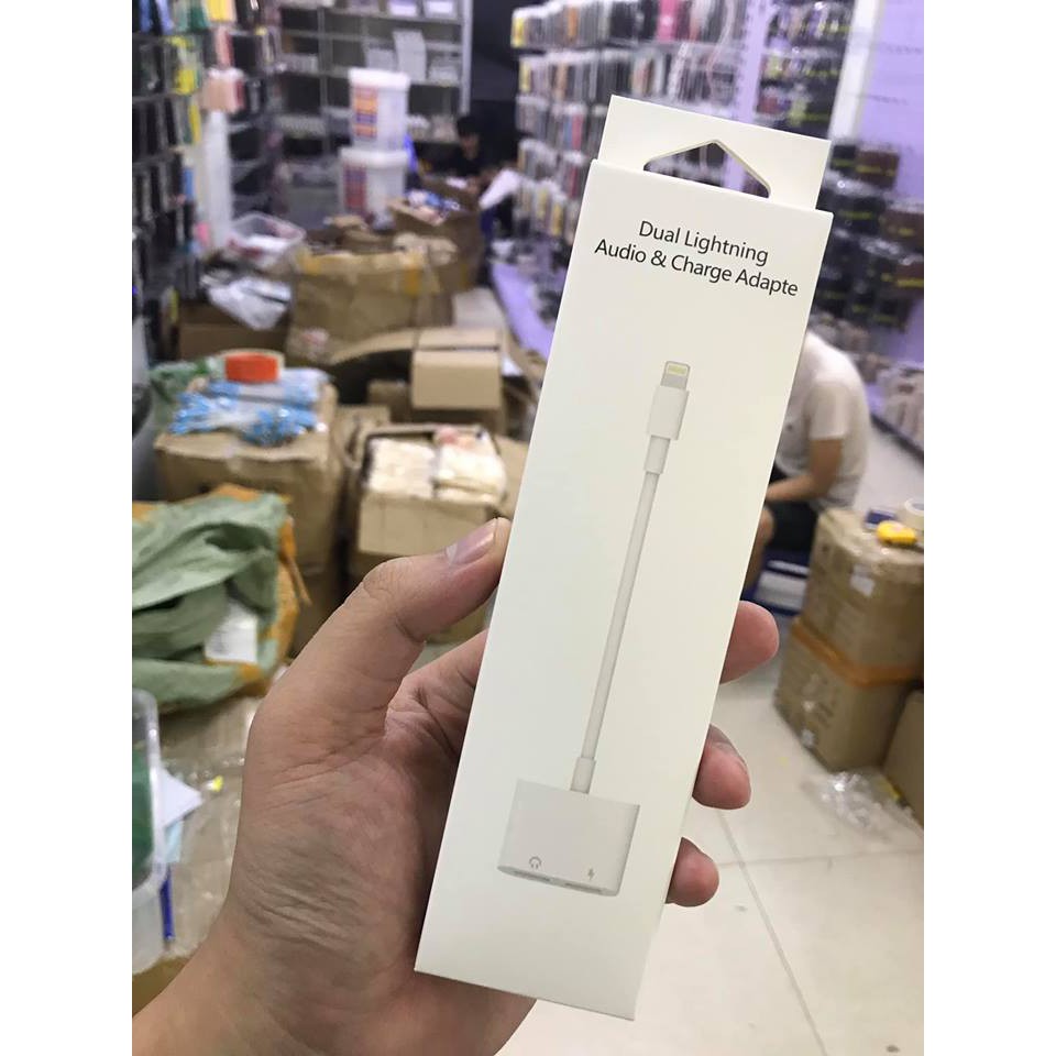 Jack Chia Tai Nghe Và Sạc iPhone 7 Plus,Tai Nghe Cổng Lightning Và Jack 3.5 Dành Cho Iphone 7/8/X