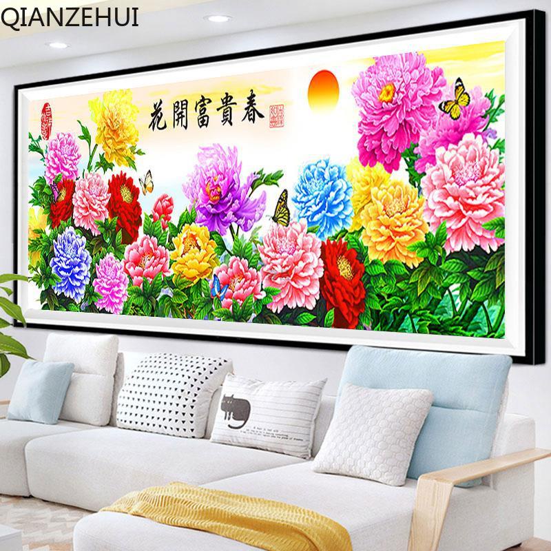 Bộ Tranh Thêu Chữ Thập 11CT DIY Hình Hoa Nhiều Màu Sắc