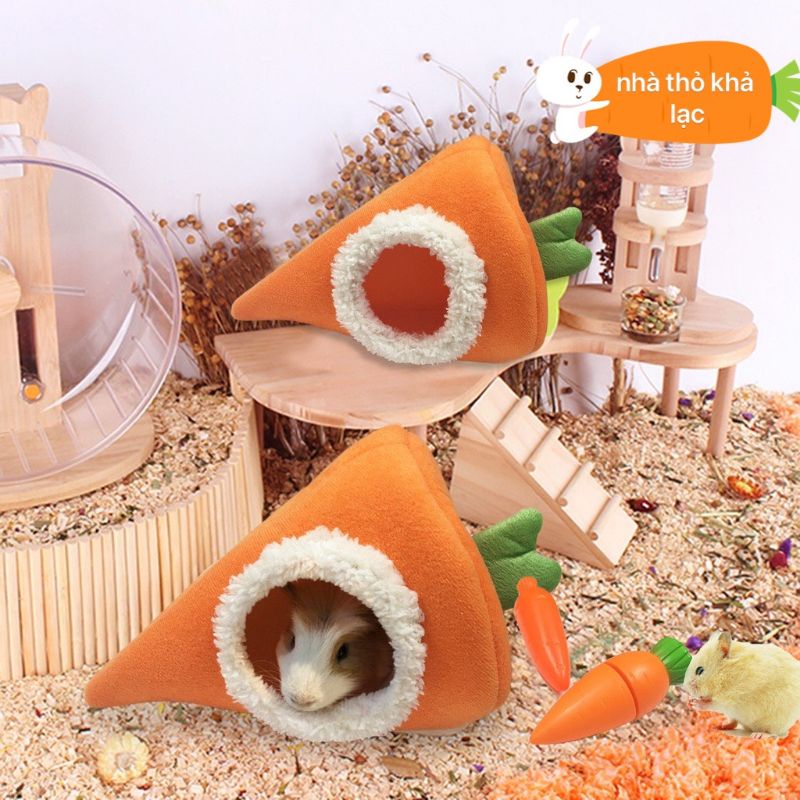 Ổ Ngủ Bông Hình Cà Rốt Dễ Thương Dùng Cho Thỏ - Bọ Ú - Sóc