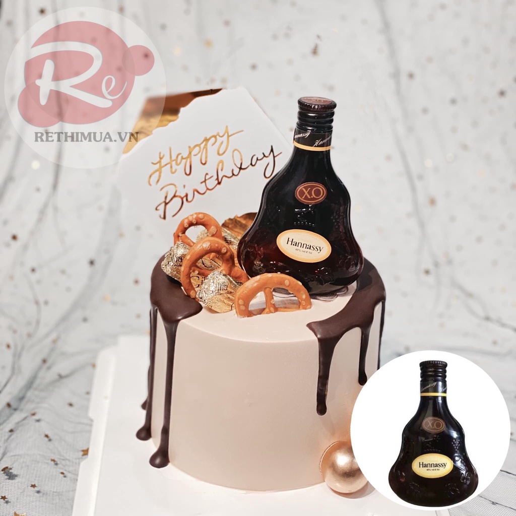 – Chai rượu mini - Rượu Hanasi chai nhựa - Trang trí bánh sinh nhật bánh kem