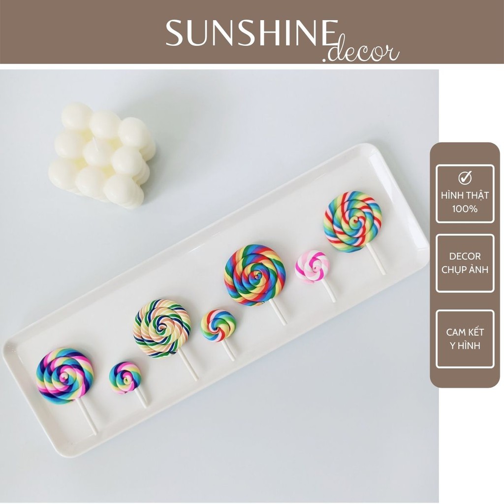Kẹo Mút Kẹo Lolipop Nhựa Chụp Ảnh Trang Trí Bánh Sinh Nhật