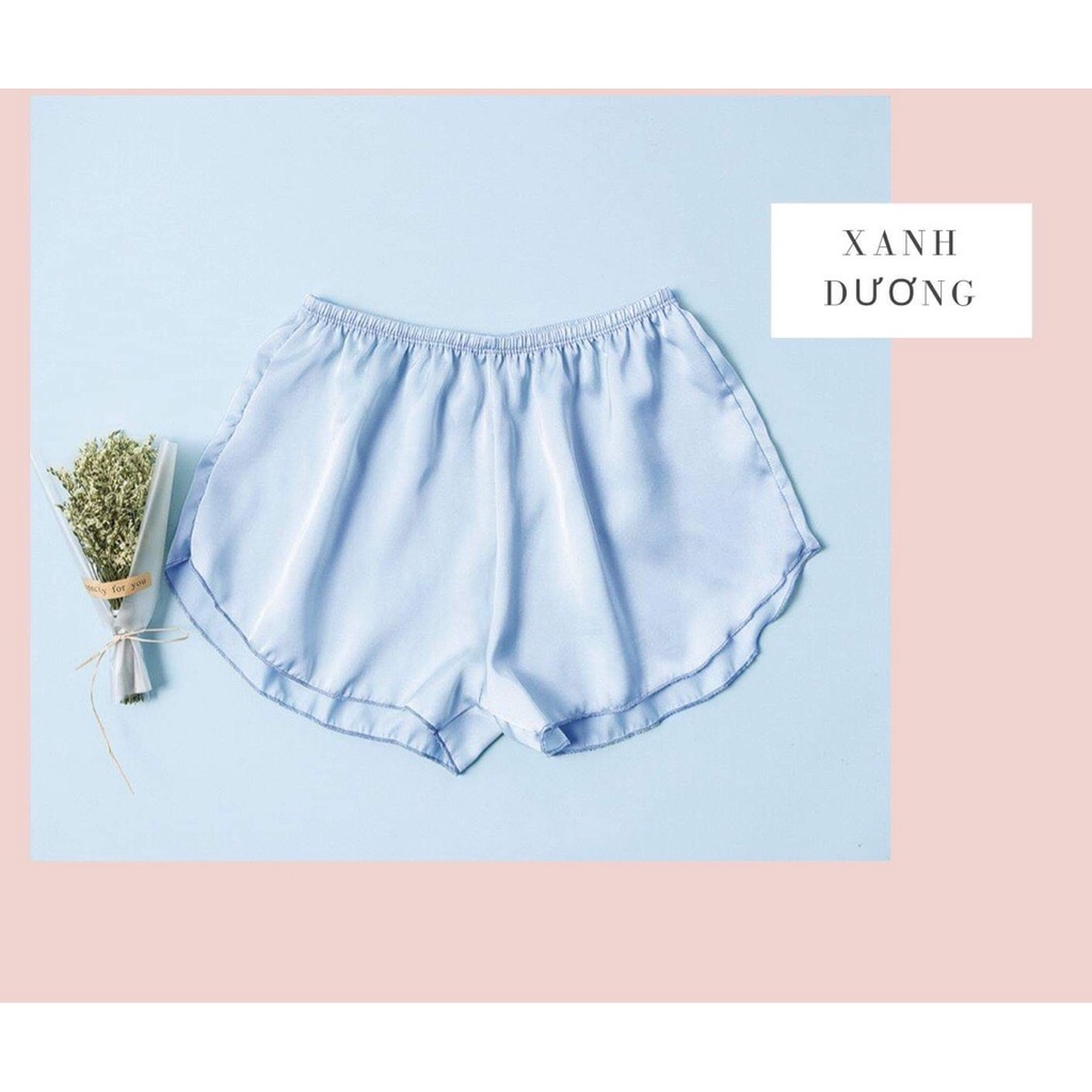 Quần đùi nữ lụa ngủ cao cấp -  Chất Lụa Mềm Mịn Mát - Quần short sooc bigsize sang chảnh thoáng mát từ 40kg đến 85kg