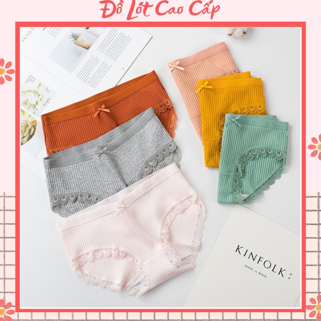 Quần Lót Nữ  FREESHIP 50K  SET 5 Quần Lót Cotton Nữ Viền Ren Cao Cấp