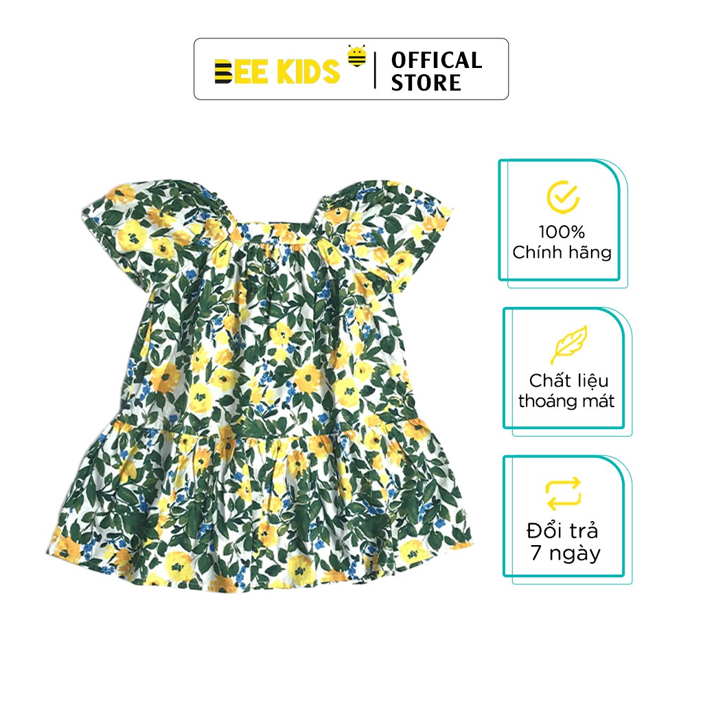 Váy bé gái dáng xoè Bee Kids - Váy hoa nhí mùa hè chất cotton thô mềm mát cho bé (2-8 Tuổi) 7DC01696CT