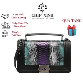 Túi xách nữ cao cấp công sở, túi đeo chéo nữ đẹp đi chơi vân da trăn cực tinh xảo CHIP XINH TX09
