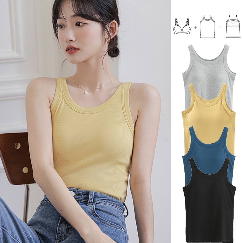 Áo Hai Dây Không Đường May Có Đệm Nâng Ngực Gợi Cảm Màu Sắc Trơn Dành Cho Bạn Nữ