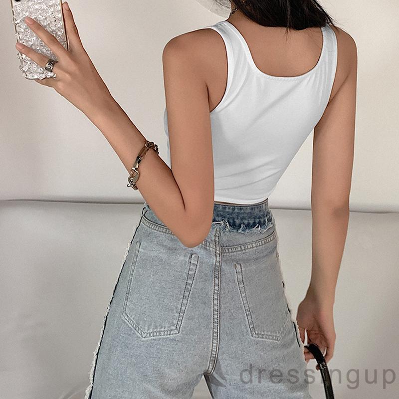 DRESSINGUP-Áo Nữ Không Tay Kiểu Dáng Thời Trang Quyến Rũ