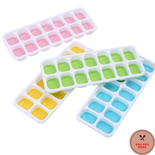 Khay làm đá silicon 14 ô có nắp đậy Ngăn Trữ Đông, An Toàn Tiện Dụng